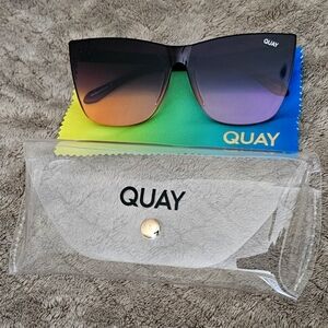 Quay Purple Ombre Oversized Sunglasses